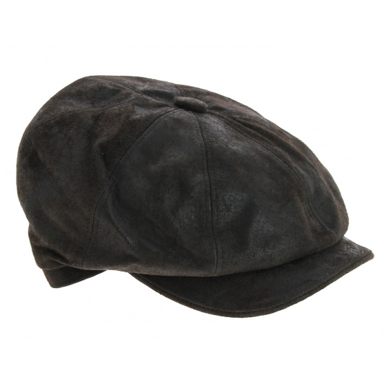 Casquette Hatteras Newsboy Cuir Chocolat - Aussie Apparel