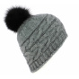 Gray Foxy Fur Pom-Pom Beanie - Traclet