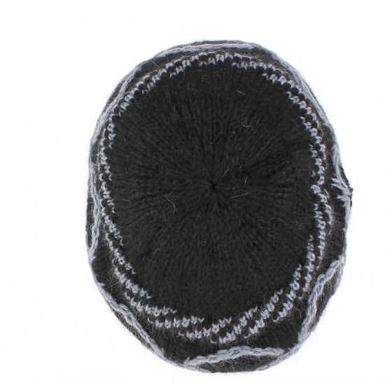 Beret / Bonnet Tricot Angora Lecce Noir - Traclet
