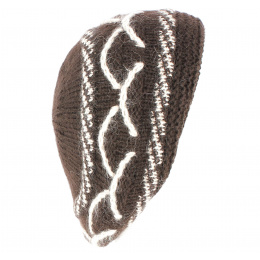 Lecce Brown Angora Knit Beret / Beanie - Traclet