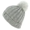 Bonnet Foxy Pompon Fourrure Renard Traclet Gris Reference : 6508 | Chapellerie Traclet