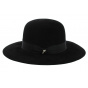 Black Lise Rabbit Felt Wide-Brimmed Hat - Fléchet