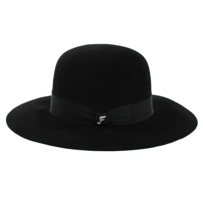 Black Rabbit Felt Wide-Brimmed Hat - Fléchet Reference: 8447 | Chapellerie Traclet