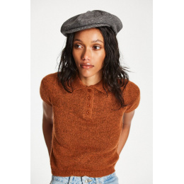 Ollie Flat Cap Grey/White- Brixton