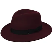 Chapeau Fedora Curtis Feutre Bordeaux - Bailey  - boutique bailey Reference : 8593 | Chapellerie Traclet