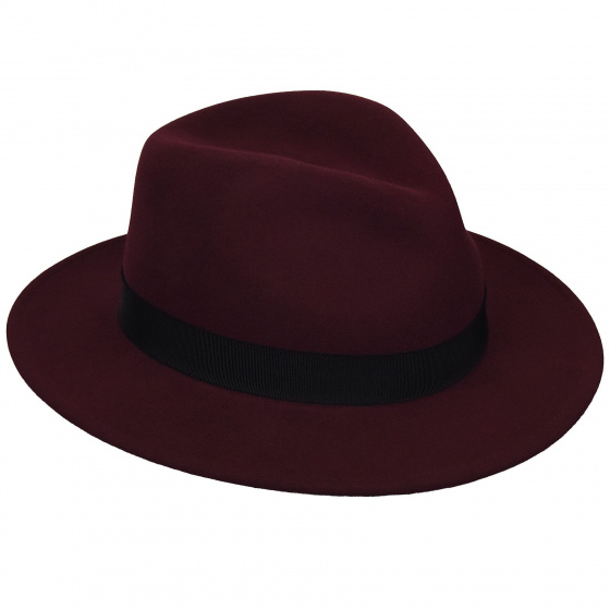 Curtis Fedora Felt Hat Burgundy - Bailey