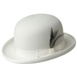 White Derby Bowler Hat - Bailey
