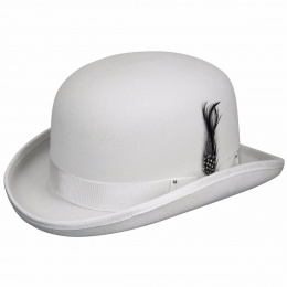 White Derby Bowler Hat - Bailey