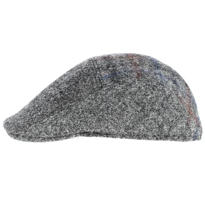 Flat Cap in Harris Tweed Ascot grey CRAMBES Reference: 54 | Traclet Hat Shop