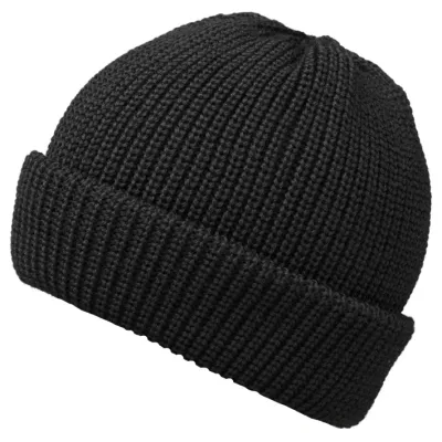 Black Dassel Knit Beanie with Cuff - Traclet Reference: 8478 | Traclet Hat Shop