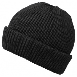 Black Dassel Knit Beanie with Cuff - Traclet