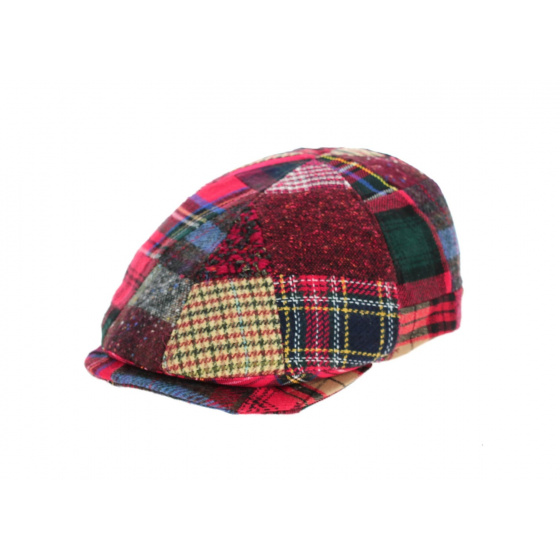 Cholet Red Wool Patchwork Cap - Traclet