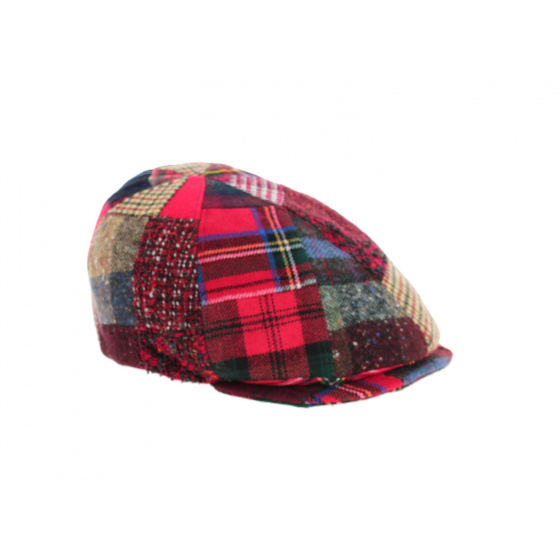 Cholet Red Wool Patchwork Cap - Traclet