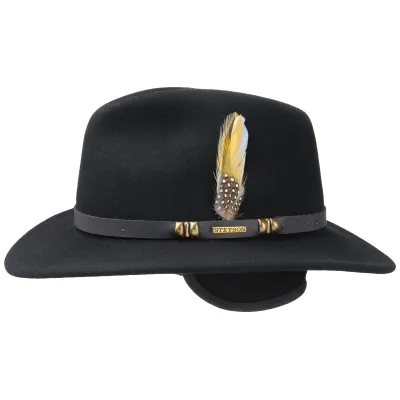 Michigan Traveller Hat Black with ear flaps - Stetson Reference: 659 | Traclet Hat Shop