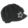 Angele Newsboy Cap Black Knit - Traclet Reference: 5392 | Traclet Hat Shop