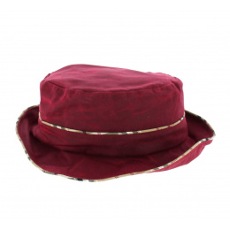 Chapeau Cloche Madeleine Bordeaux avec Imprimé Tartan- Traclet
