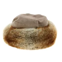 Nastasia Leather & Faux Fur Beige Hat - Traclet Reference: 8631 | Traclet Hat Shop