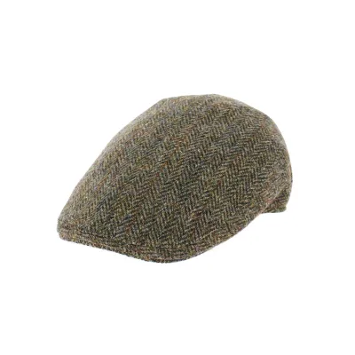 Casquette Plate Harris Tweed Kaki- Traclet Reference : 8634 | Chapellerie Traclet