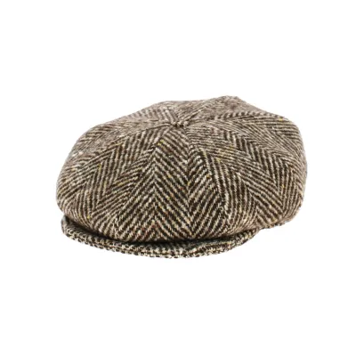 Casquette 8 côtes Laine Marron avec Chevrons- Traclet