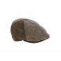 Brown Leather Lorette Flat Cap - Fléchet