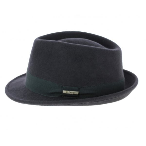 grey trilby hat