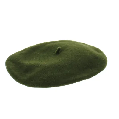 Béret Basque Fina Laine Vert Olive - Elosegui