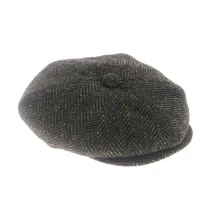 Casquette Irlandaise Newsboy Anthracite à Chevrons- Jonathan Richard Reference : 8711 | Chapellerie Traclet