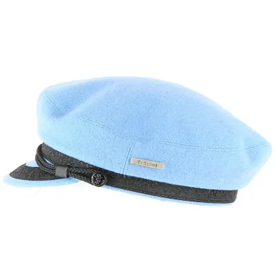 Casquette Marin Elven Bleue en Laine-Traclet Reference : 8687 | Chapellerie Traclet