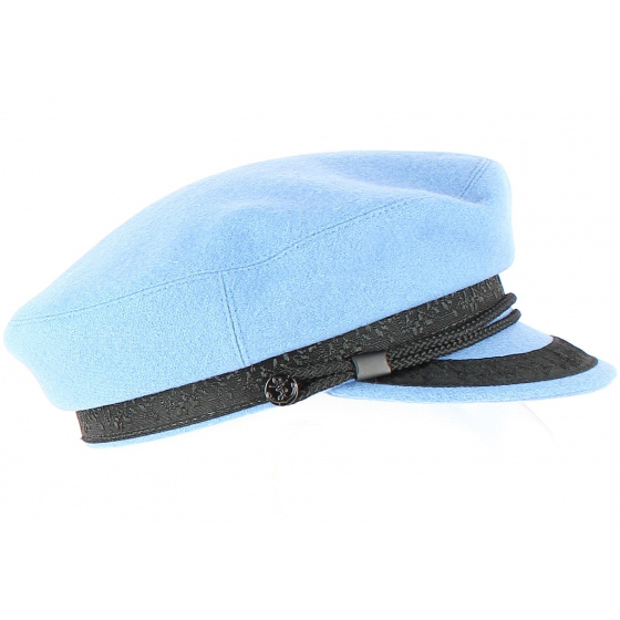 Blue Wool Elven Sailor Cap-Traclet