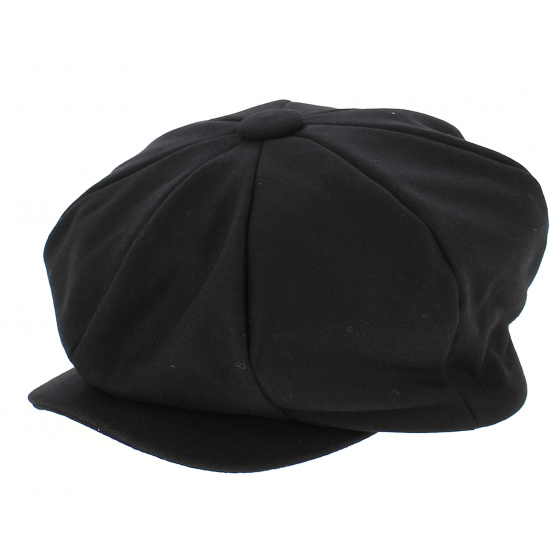 Bessat Black Wool Newsboy Cap-Traclet