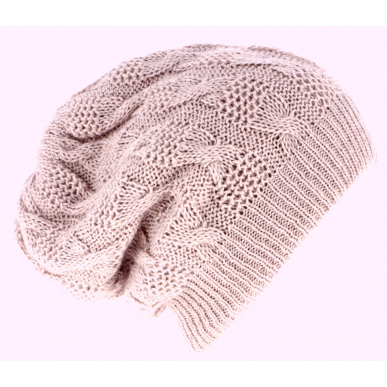 Flat Beanie Abigail Angora Pink - Traclet