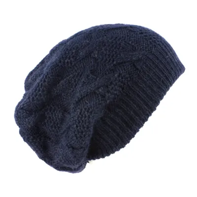 Flat Beanie Abigail Angora Navy - Traclet Reference: 8738 | Chapellerie Traclet