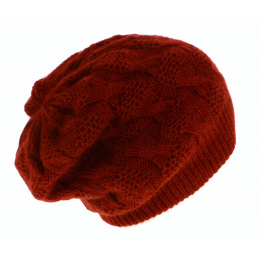 Bonnet Plat Abigail Angora Rouge - Traclet