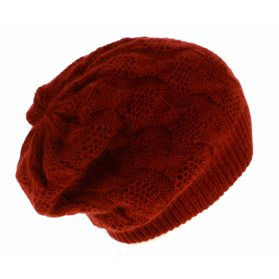 Bonnet Plat Abigail Angora Rouge - Traclet