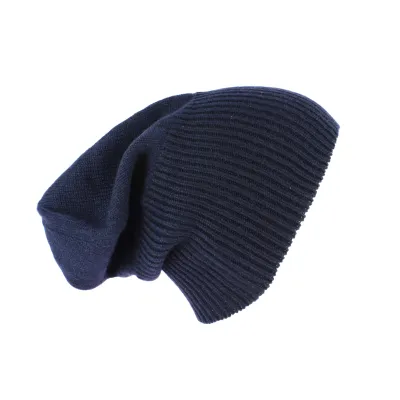 Classic Navy Cashmere Beanie - Traclet Reference: 8752 | Chapellerie Traclet