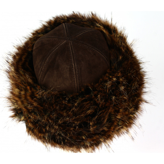 Women's Oxana Brown Leather Hat - Traclet