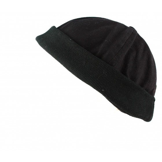 Corsica Black Cotton Sailor Cap - Traclet