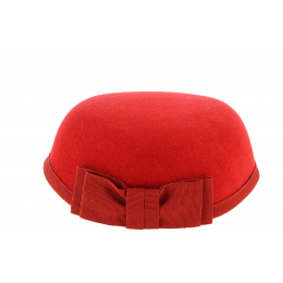 Carla Bruni Hat Red Wool Felt- Traclet