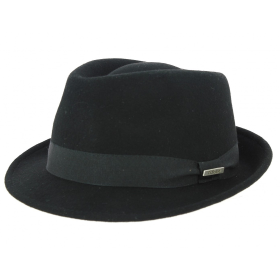 Romans Trilby Hat Black Wool Felt Made In France - Traclet