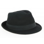 Romans Trilby Hat Black Wool Felt Made In France - Traclet
