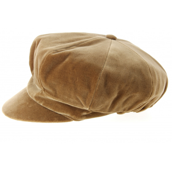 Casquette Gavroche Lucile Velours Camel- Traclet  Casquette Gavroche Lucile Velours Camel- Traclet