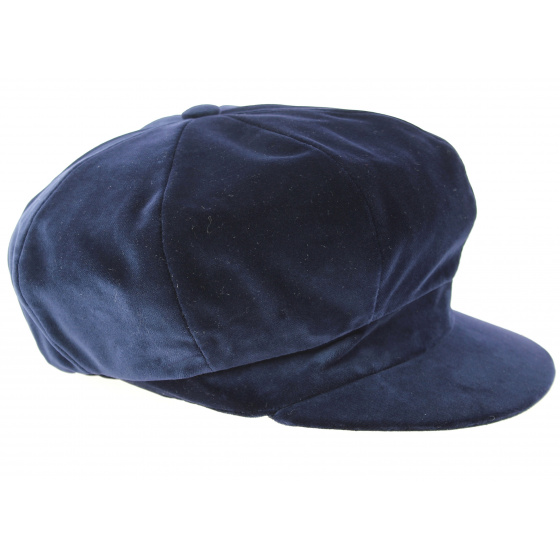Casquette Gavroche Lucile Velours Bleu Marine- Traclet 
