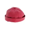 Bonnet Docker Biker Rouge en Cuir- Aussie Apparel  Reference : 8850 | Chapellerie Traclet