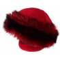 Chamonix Dark Red Fur Toque - Traclet
