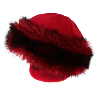 Toque Chamonix Fourrure Rouge Foncé- Traclet Reference : 8874 | Chapellerie Traclet