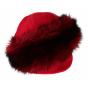 Chamonix Dark Red Fur Toque - Traclet