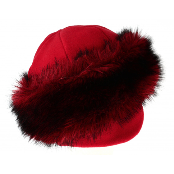Chamonix Dark Red Fur Toque - Traclet