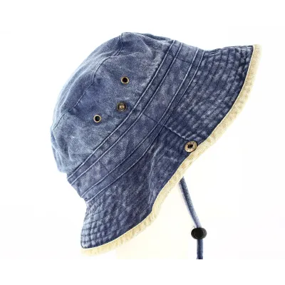 Blue/Beige Two-Tone Cotton Bucket Hat- Traclet  Reference: 8882 | Traclet Hat Shop