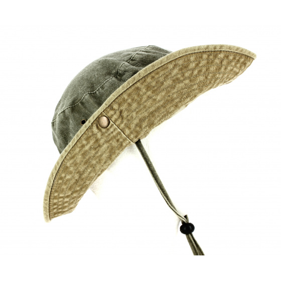 Bob Coton Broom Bicolore Kaki/Beige- Traclet Bob Coton Broom Bicolore Kaki/Beige- Traclet
