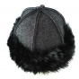 Sarah Black Glitter Faux Fur Beanie - Traclet